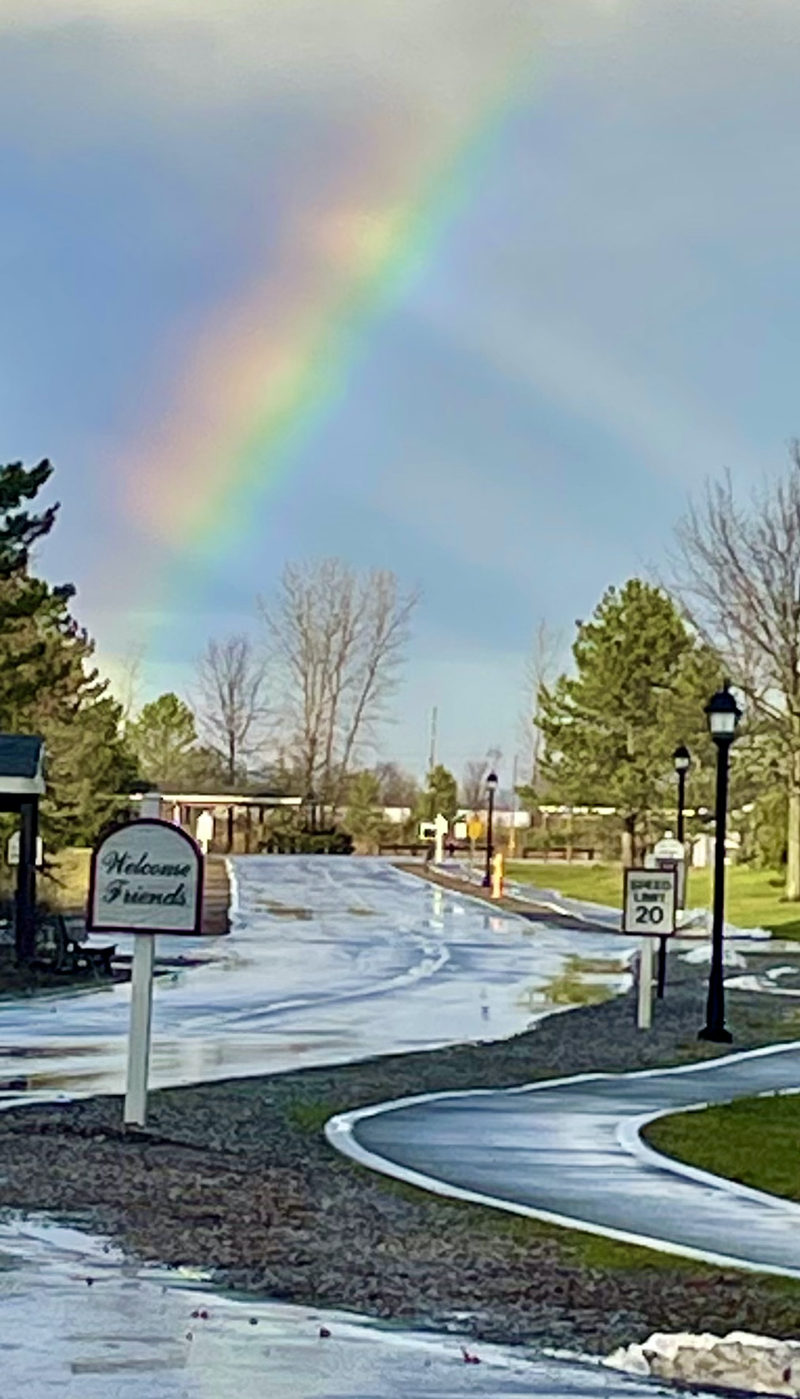 Rainbow over snow