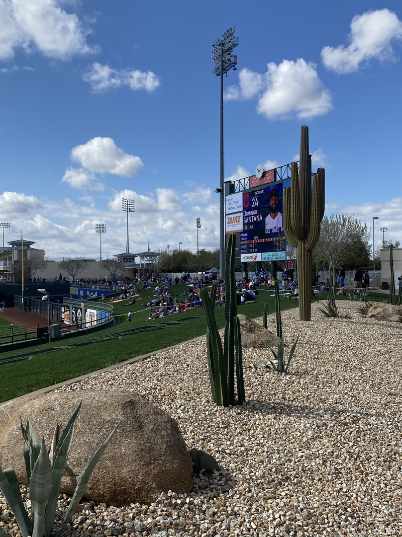 A year ago enjoying a Cactus League game.